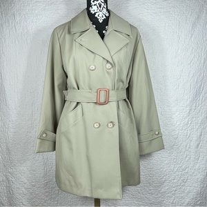 🔥Vtg ILGWU Minimalist Classic Double Breasted Coat Jacket Belted Women’s Size 14